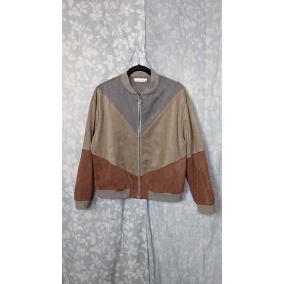 Paper Crane Color Block Bomber Jacket Sz L - Picture 1 of 3